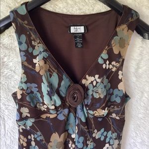 Believe Petite Brown & Blue Dress